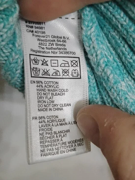 Forever 21 Cotton Blend Aqua Ombre Pullover Sweater - Picture 5 of 6